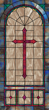 Decorative stained glass church window film cross designs IN1