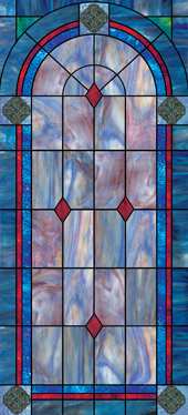 Decorative stained glass church window film cross designs IN37