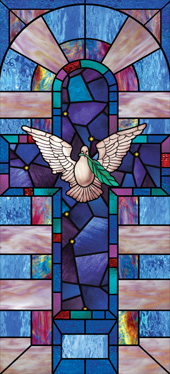 Decorative church window film clings cross design