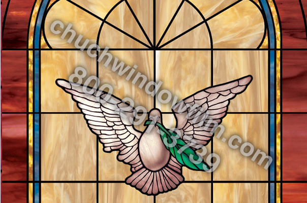 Decorative stained glass church window film custom design