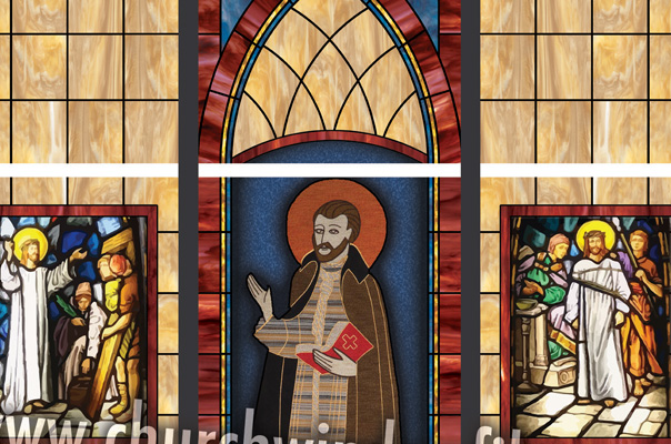 Decorative stained glass church window film custom design