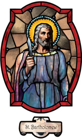 decorative stained glass window film religious medallion design