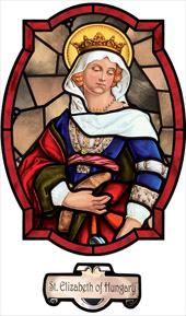 decorative stained glass window film Elizabeth of Hungary